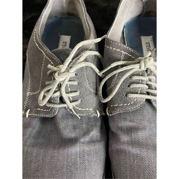 Steve Madden Shoes Mens 9 Sirius Casual Oxford Gray Fabric Lace Up Low Top - Picture 3 of 7